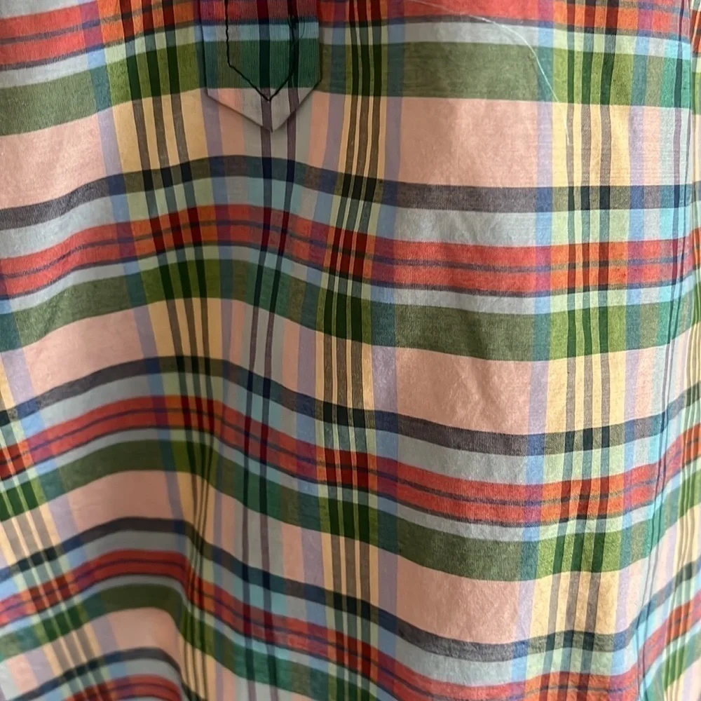 J. Crew Re-imagined Silk Blend Button Down Plaid Top Sz XS NWT